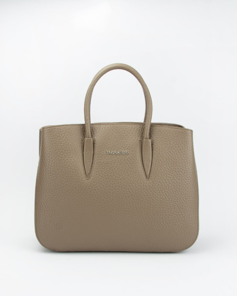 Beige classic leather handbag