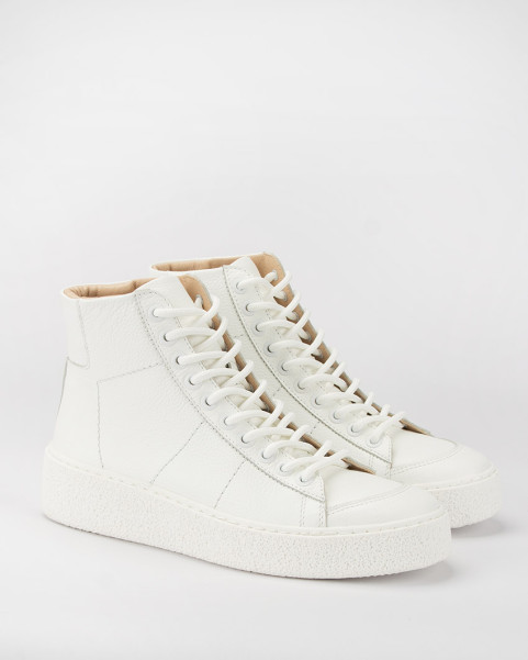 White high leather sneakers...