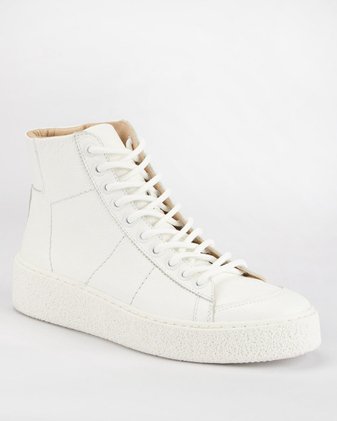 White high leather sneakers...