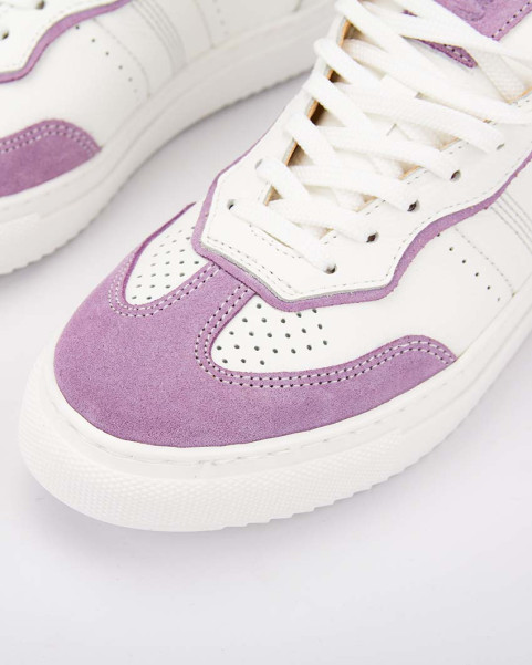 White Lucia Purple leather sneakers BOTIMO