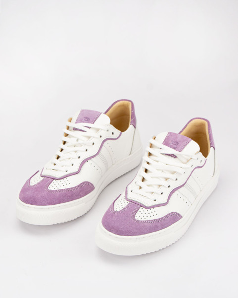 White Lucia Purple leather sneakers BOTIMO