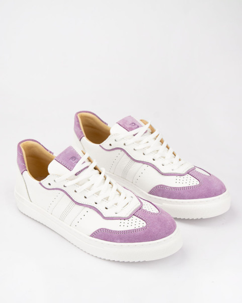 White Lucia Purple leather sneakers BOTIMO