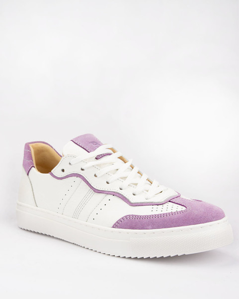 White Lucia Purple leather...