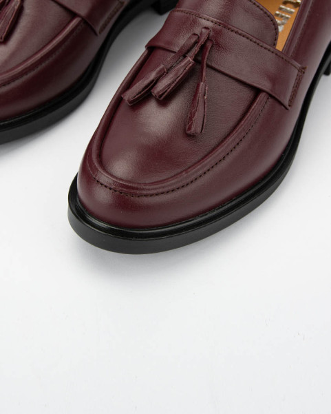 Maroon leather moccasins BOTIMO