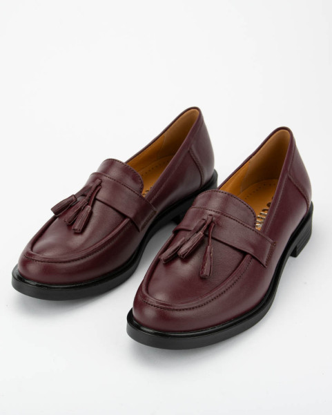 Maroon leather moccasins BOTIMO