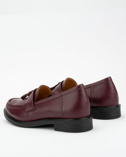 Maroon leather moccasins BOTIMO