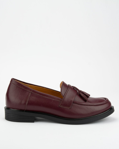 Maroon leather moccasins BOTIMO