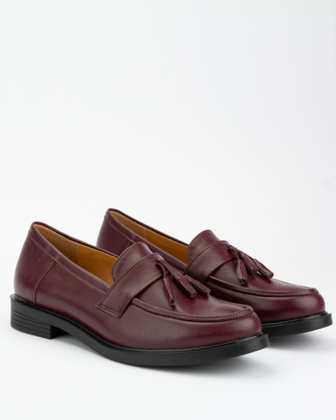 Maroon leather moccasins BOTIMO