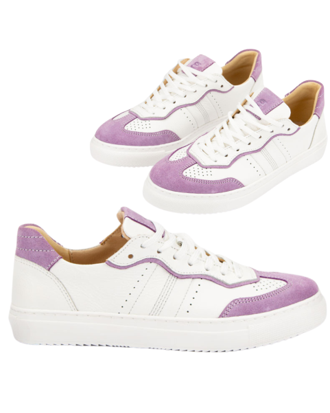 White Lucia Purple leather sneakers BOTIMO