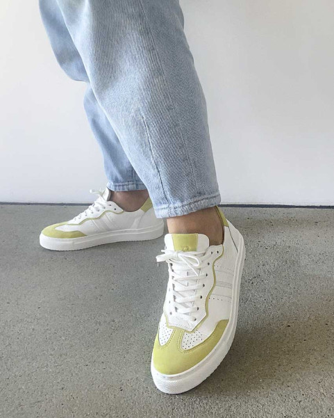 White sneakers women's Lucia Lime natural leather BOTIMO