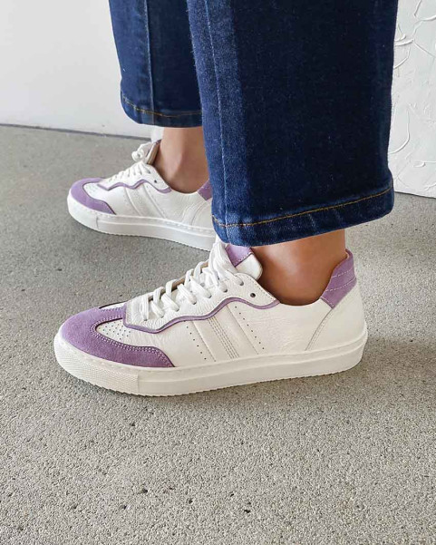 White Lucia Purple leather sneakers BOTIMO