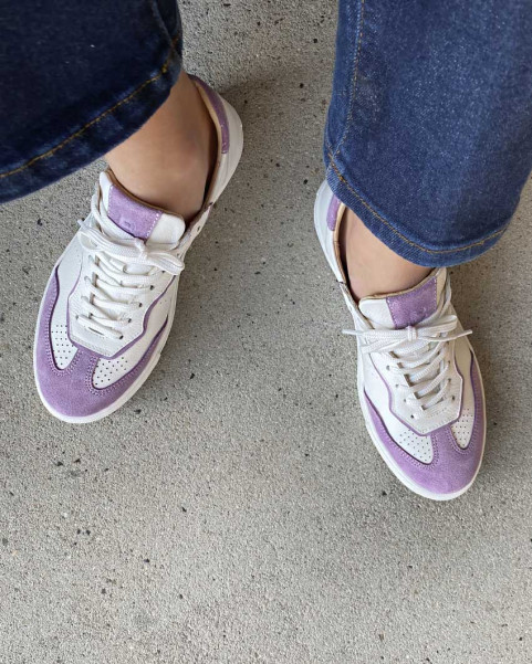 White Lucia Purple leather sneakers BOTIMO