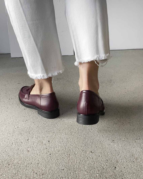 Maroon leather moccasins BOTIMO