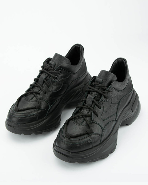 Black leather sneakers BOTIMO