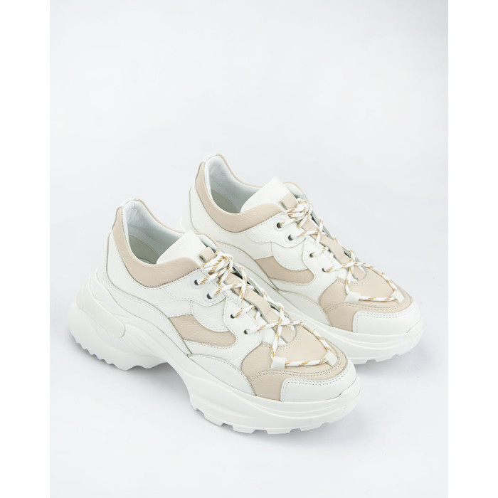 Beżowe sneakersy skórzane BOTIMO