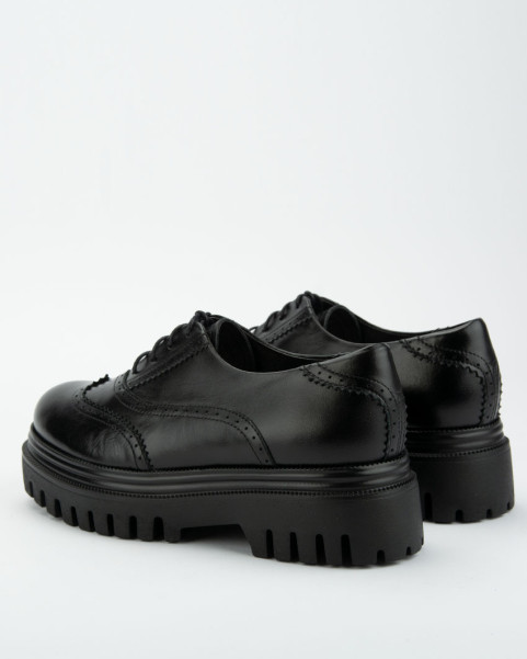 Black leather bound oxfords BOTIMO