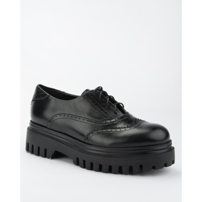 Black leather bound oxfords BOTIMO