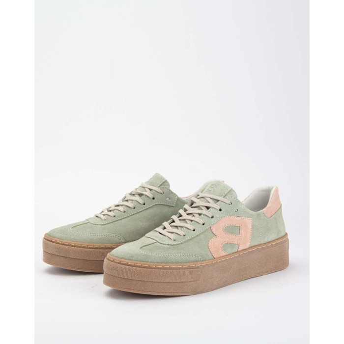 Women's Sara sneakers on high sole, natural leather