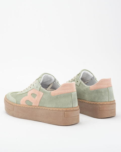 Women's Sara sneakers on high sole, natural leather