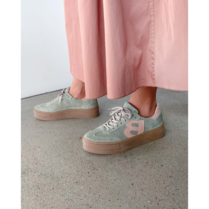 Women's Sara sneakers on high sole, natural leather