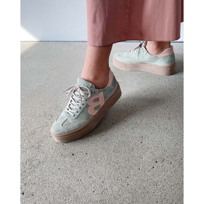 Women's Sara sneakers on high sole, natural leather