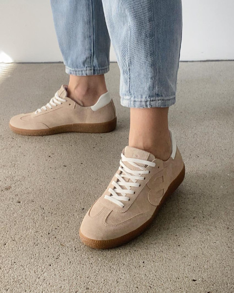 Beige leather sneakers from...