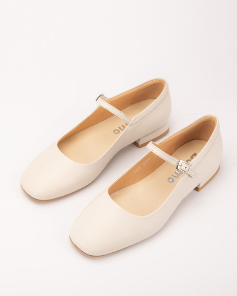 Leather ballerinas with...