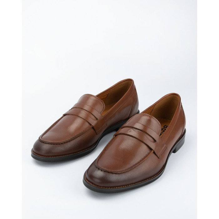 Eleganckie brązowe mokasyny z gładkiej skóry licowej