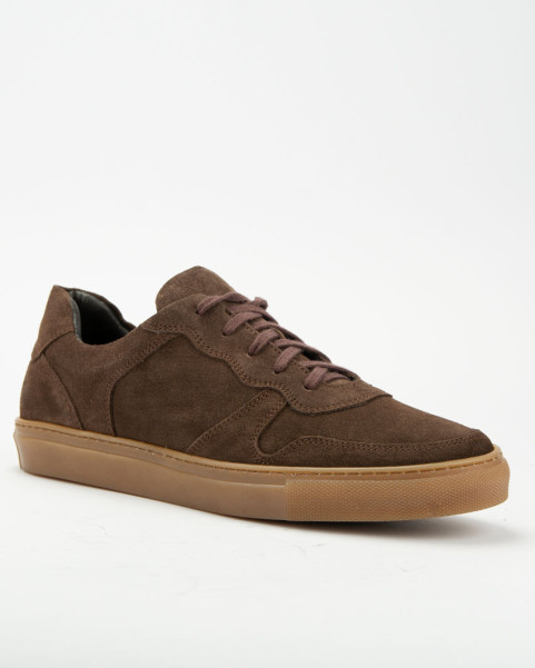 Brown suede sneakers for...