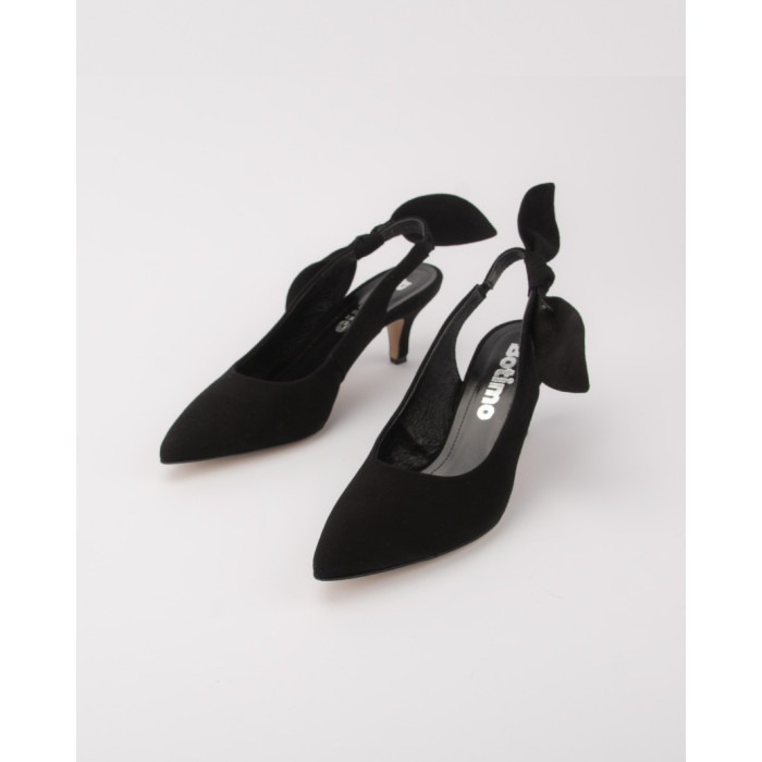Suede pumps with low heel 6 cm