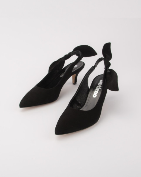 Suede pumps with low heel 6 cm