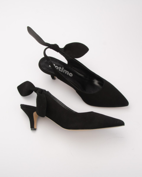 Suede pumps with low heel 6 cm