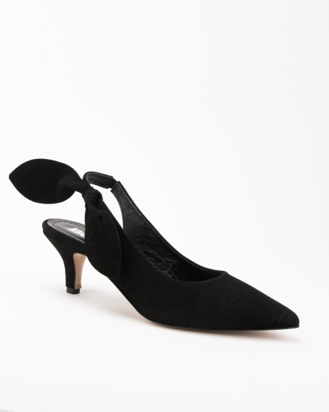 Suede pumps with low heel 6 cm