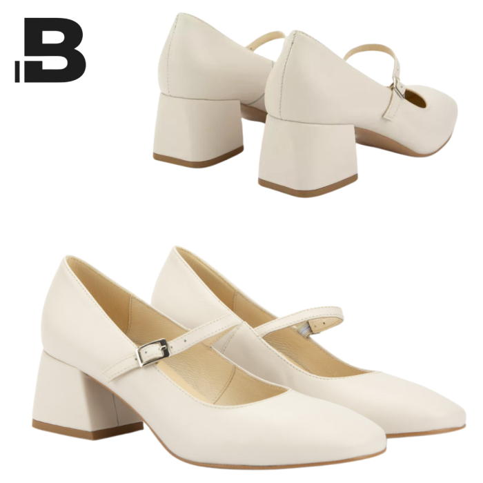 Beige pumps with 4.5 cm heels