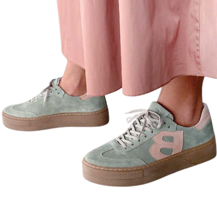 Women's Sara sneakers on high sole, natural leather