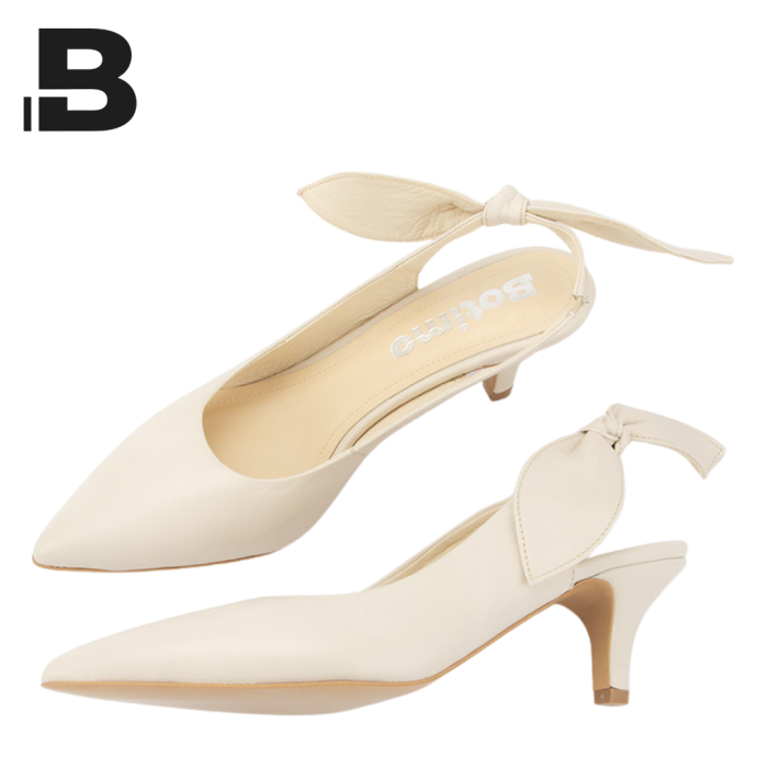 Beige pumps with low heel 6cm