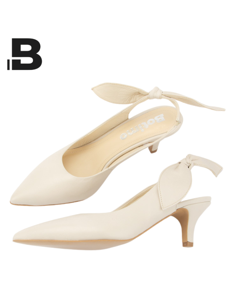 Beige pumps with low heel 6cm