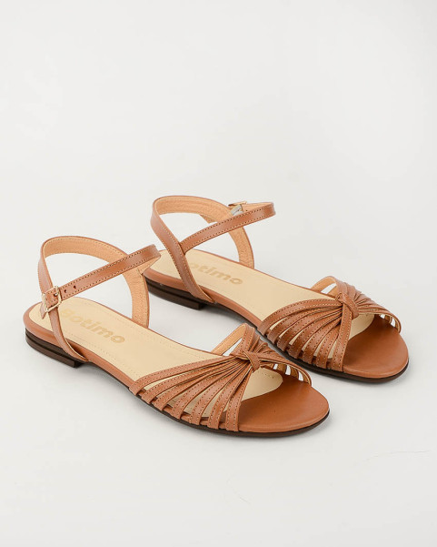 Leather flat sole sandals