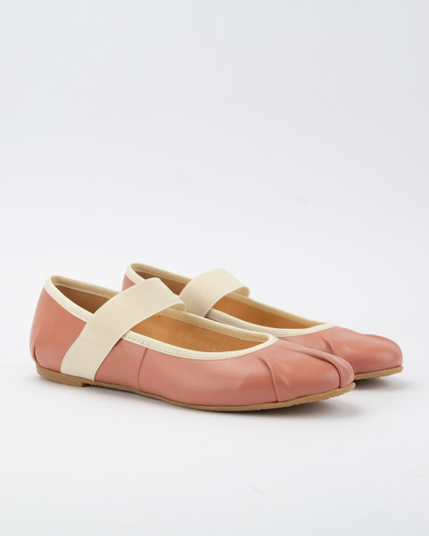 Celia dashing ballerinas pink, leather with elastic band