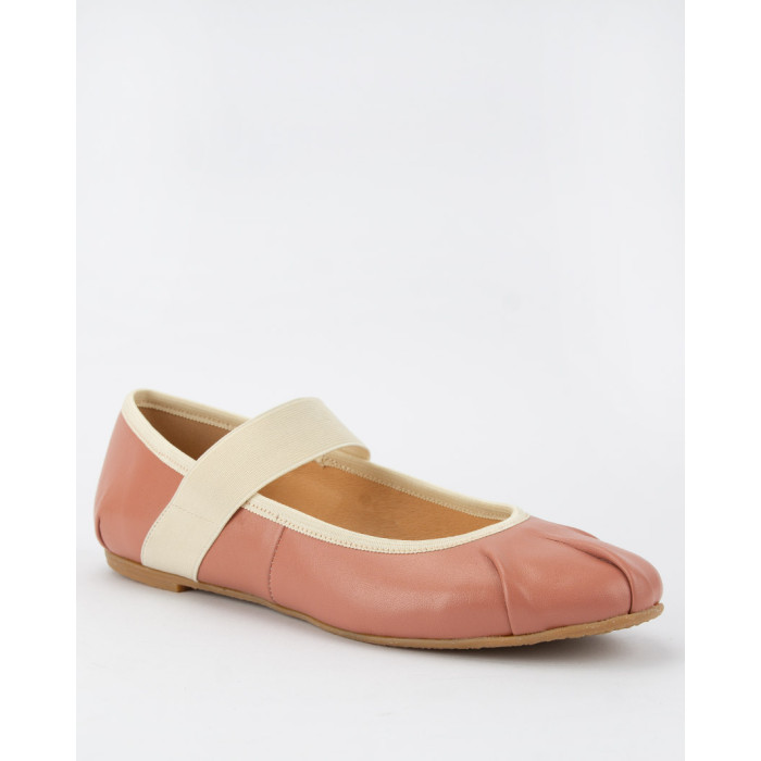 Celia dashing ballerinas pink, leather with elastic band