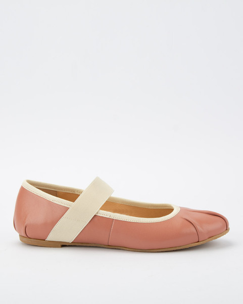 Celia dashing ballerinas pink, leather with elastic band