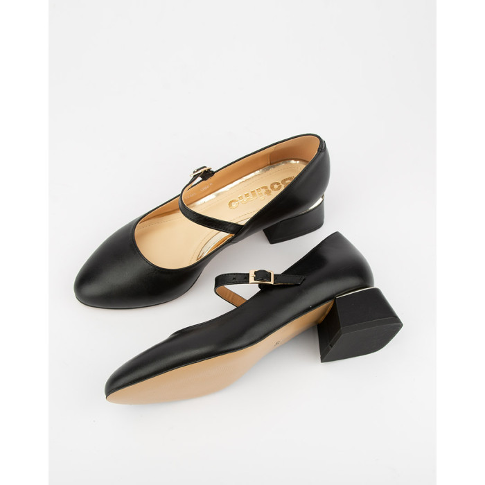 Women's Mary heeled pumps, matt leather