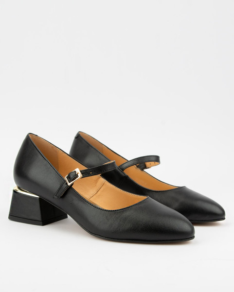 Women's Mary heeled pumps, matt leather