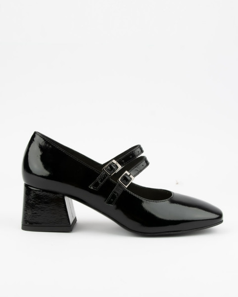 Black Ivette pumps with two...