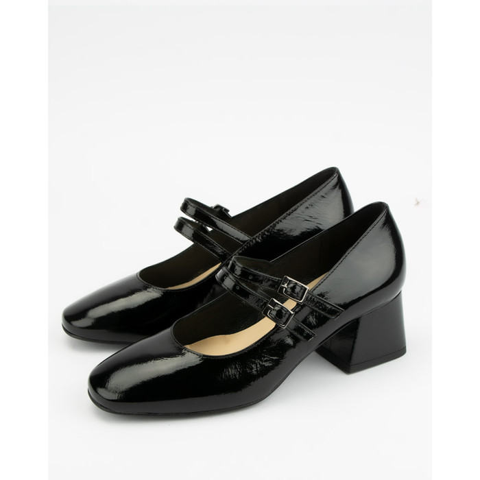 Black Ivette pumps with two straps