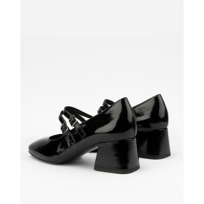 Black Ivette pumps with two straps
