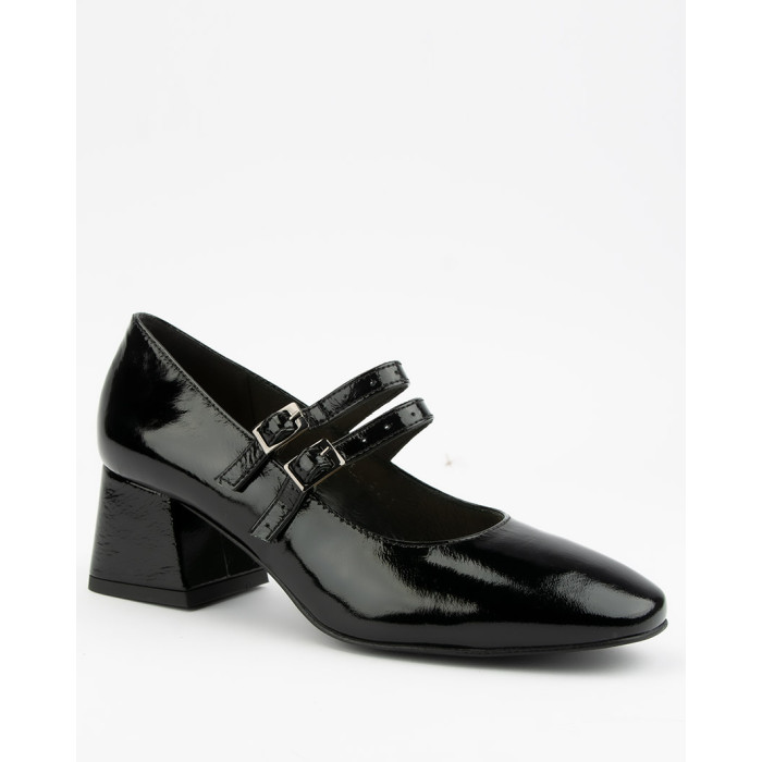 Black Ivette pumps with two straps