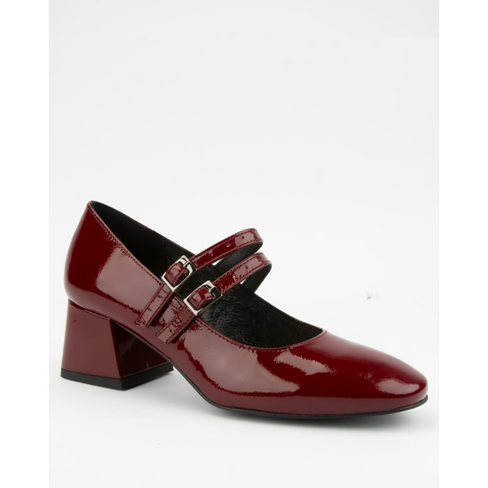 Maroon Ivette pumps with two straps