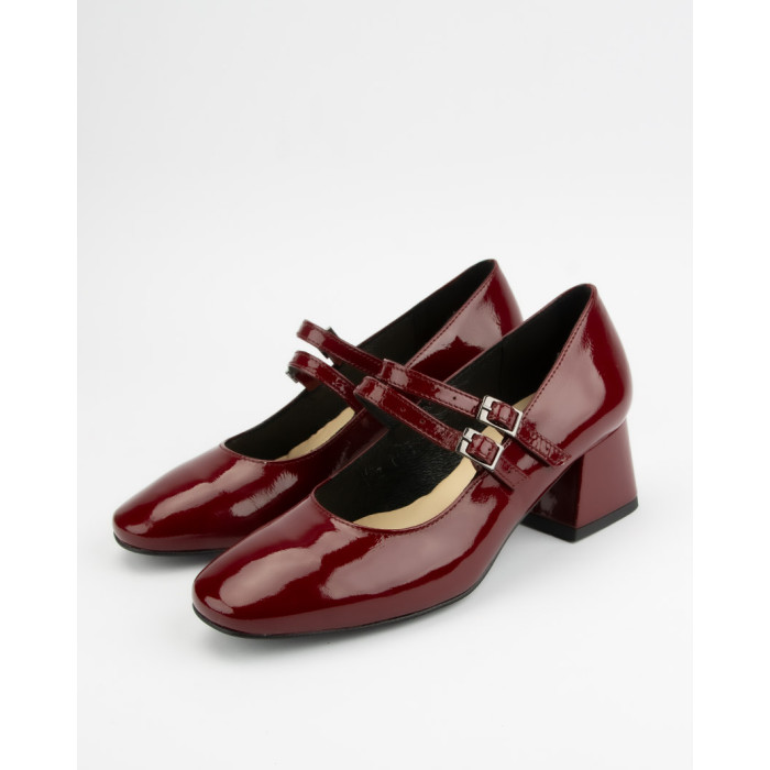 Maroon Ivette pumps with two straps