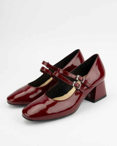 Maroon Ivette pumps with two straps